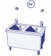Ванна медицинская 2-камерная для контрастных процедур для нижних конечностей